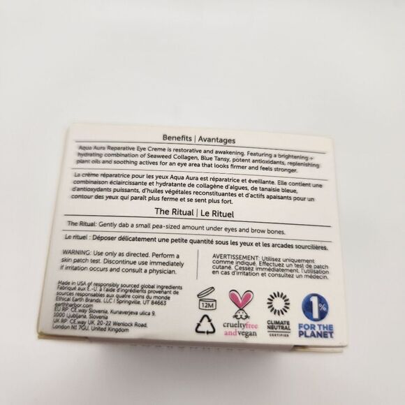 Earth Harbor Aqua Aura Reparative Eye Cream Seaweed Collagen & Blue Tansy - Picture 4 of 5